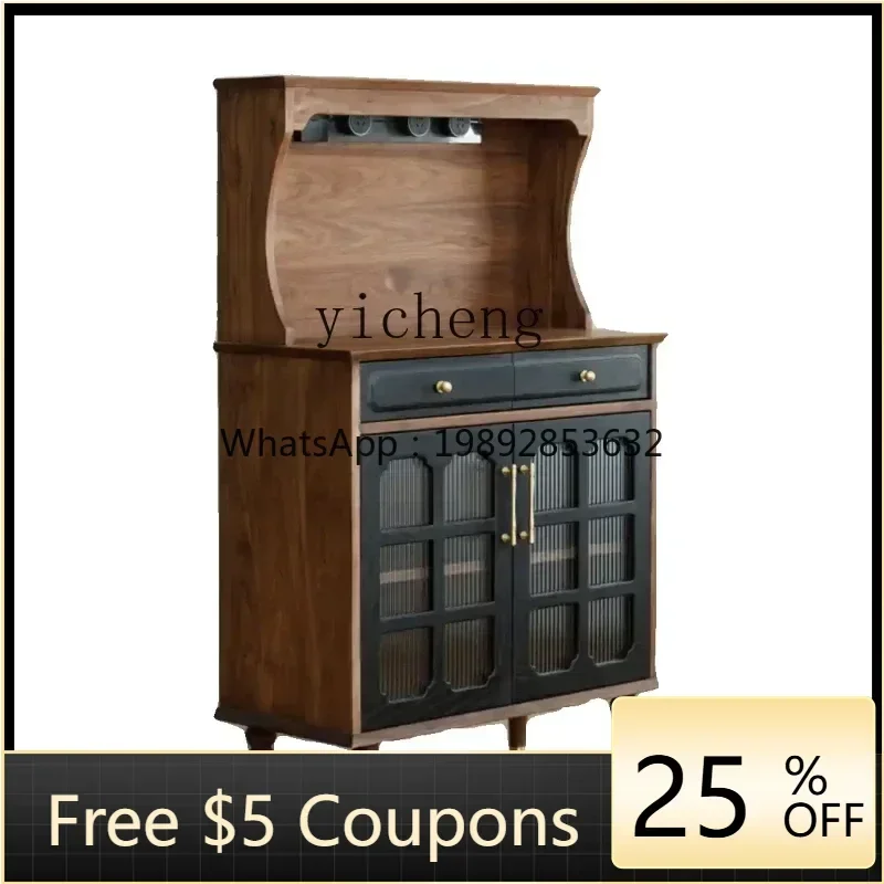 G1   North American retro dining side cabinet wine cabinet integrated bar cabinet black American small apartment furniture