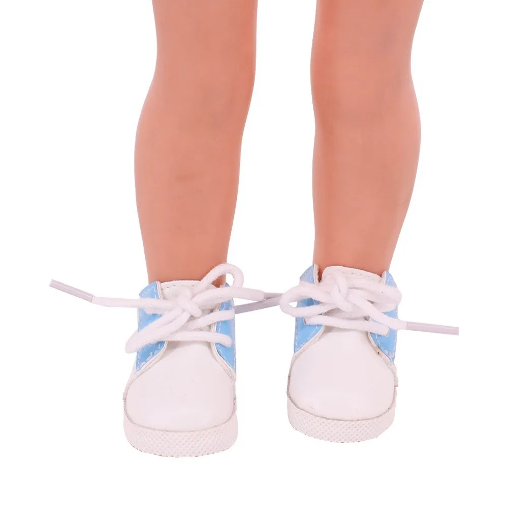 Bonitos zapatos de muñeca de 14 pulgadas, zapatillas de muñeca de goma suave hechas a mano, zapatos con cordones para muñeca multicolor, regalos de cumpleaños