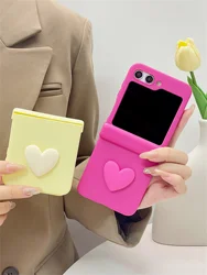 Luxury Candy Color 3D Love Heart Solid Color Case for Motorola Moto Razr 60 50 40 Ultra Razr Plus 2025 2024 2023 Portable Cover