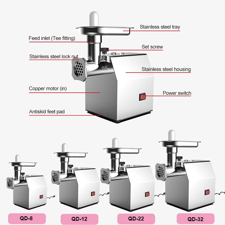 Professional Mini Butcher Stainless Steel Industrial Portable Commercial Meat Grinder Machine for Sale