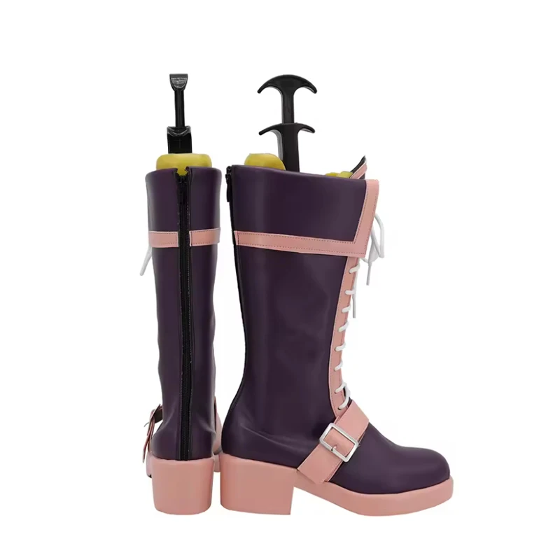 مكتبة V4 زهرة تأثيري أحذية أحذية جلدية أرجوانية مصنوعة حسب الطلب