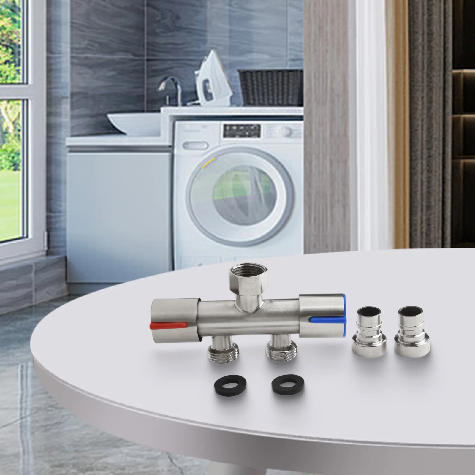 Washing Machine Faucet Toilet Shower Valve Bathroom Triangle Valve Water Control Valve Dual Control Diverter Valve