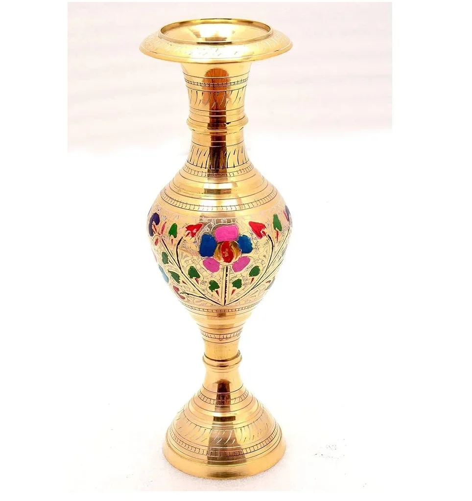 Good Quality Pure Brass Large Floor Vases Tall Wedding Metal Flower Pot Gold Antique Handmade Brass Luxury Flower Pot.