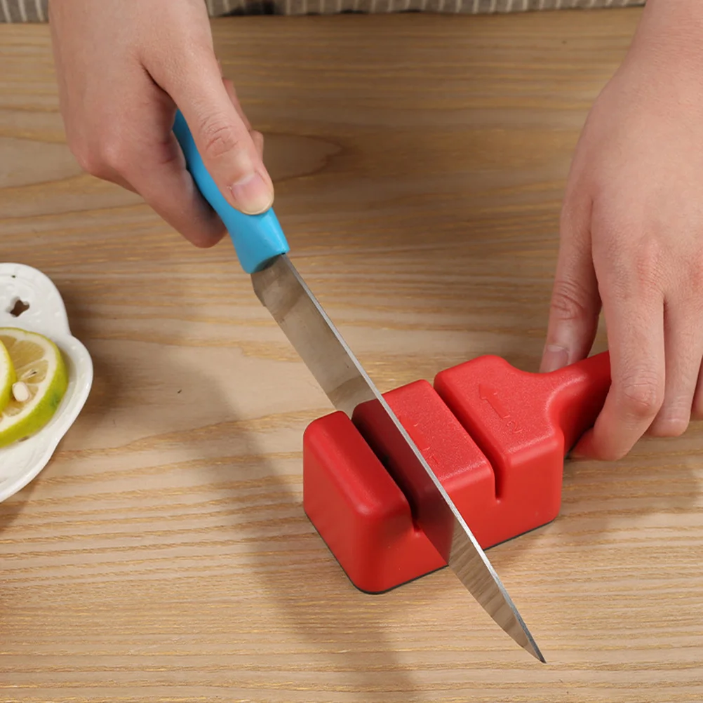

1Pcs Kitchen Sharpener Two Groove Square Head Cutter Tool Precision Sharpening Device Portable Household Use Grindstone