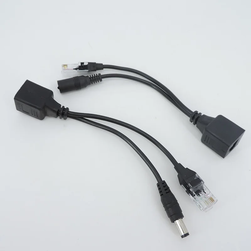 white black POE Passive Power RJ45 DC Over Ethernet Adapter Cable POE Splitter Injector Supply Module 12-48v For IP CCTV Camea
