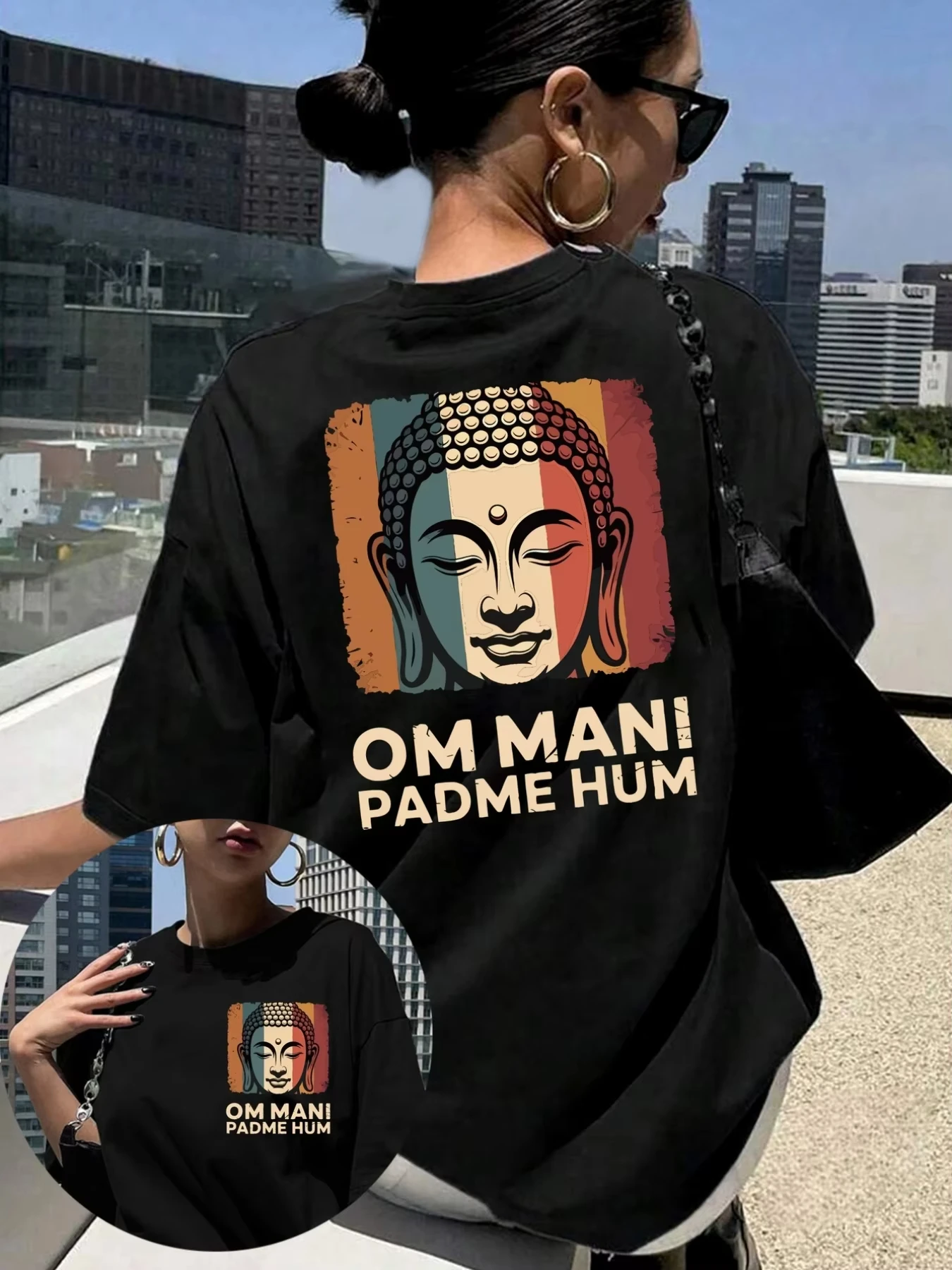 Unisex Spiritual Graphic T‑Shirt Buddha Virgin Mary Meditation Faith Print Short Sleeve Tee Casual Streetwear Men Women Gift