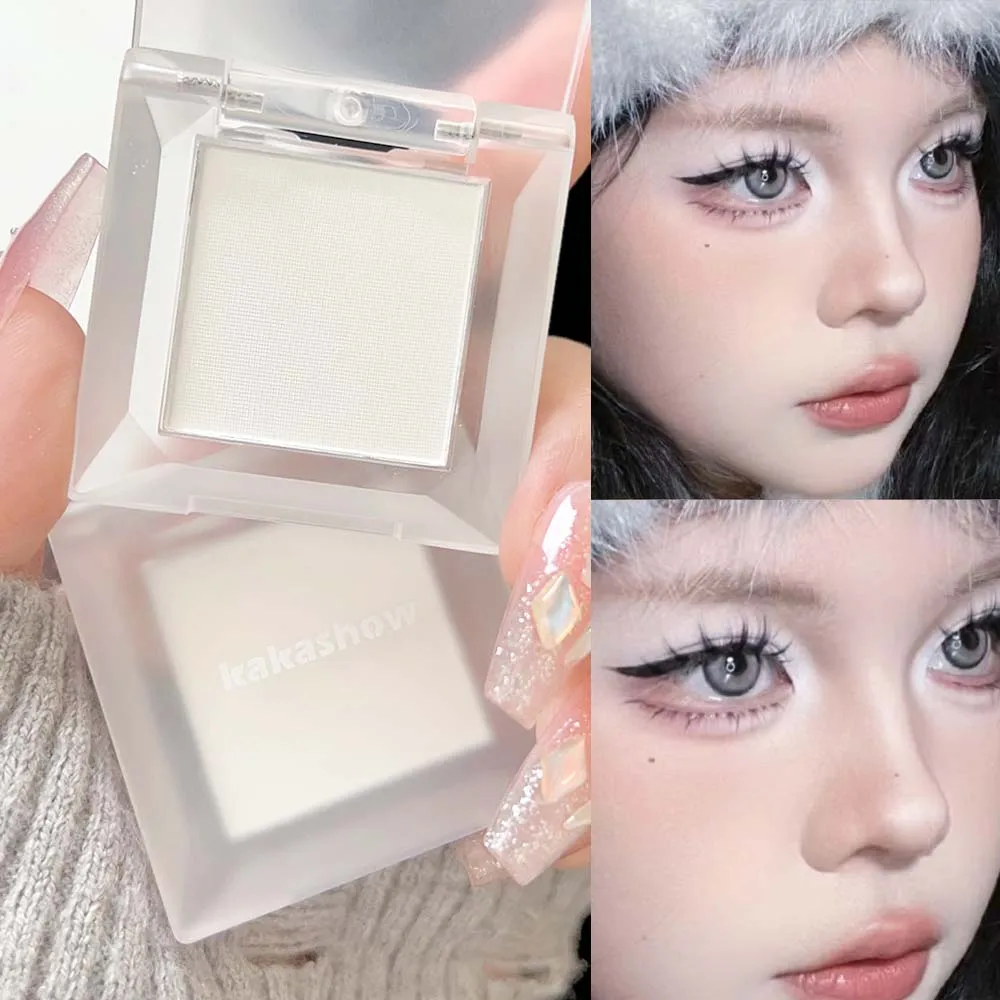 Monochrome Matte White Eyeshadow Highlighter Palette Waterproof Brightening Eye Head Beige Black Smoky Eyes Base Makeup Cosmetic