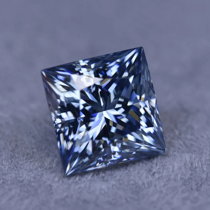 Moissanit im Prinzessinnen-Schliff, Primärfarbe Königsblau, für Schmuckherstellung, DIY-Ring, Halskette, Ohrringe, Materialien mit Zertifikat – Detail 3