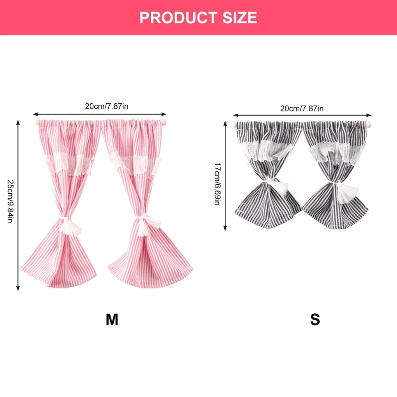 1/12 미니어처 거실 줄무늬 창 커튼 인형의 집 모델 프로젝트 장식 15UB