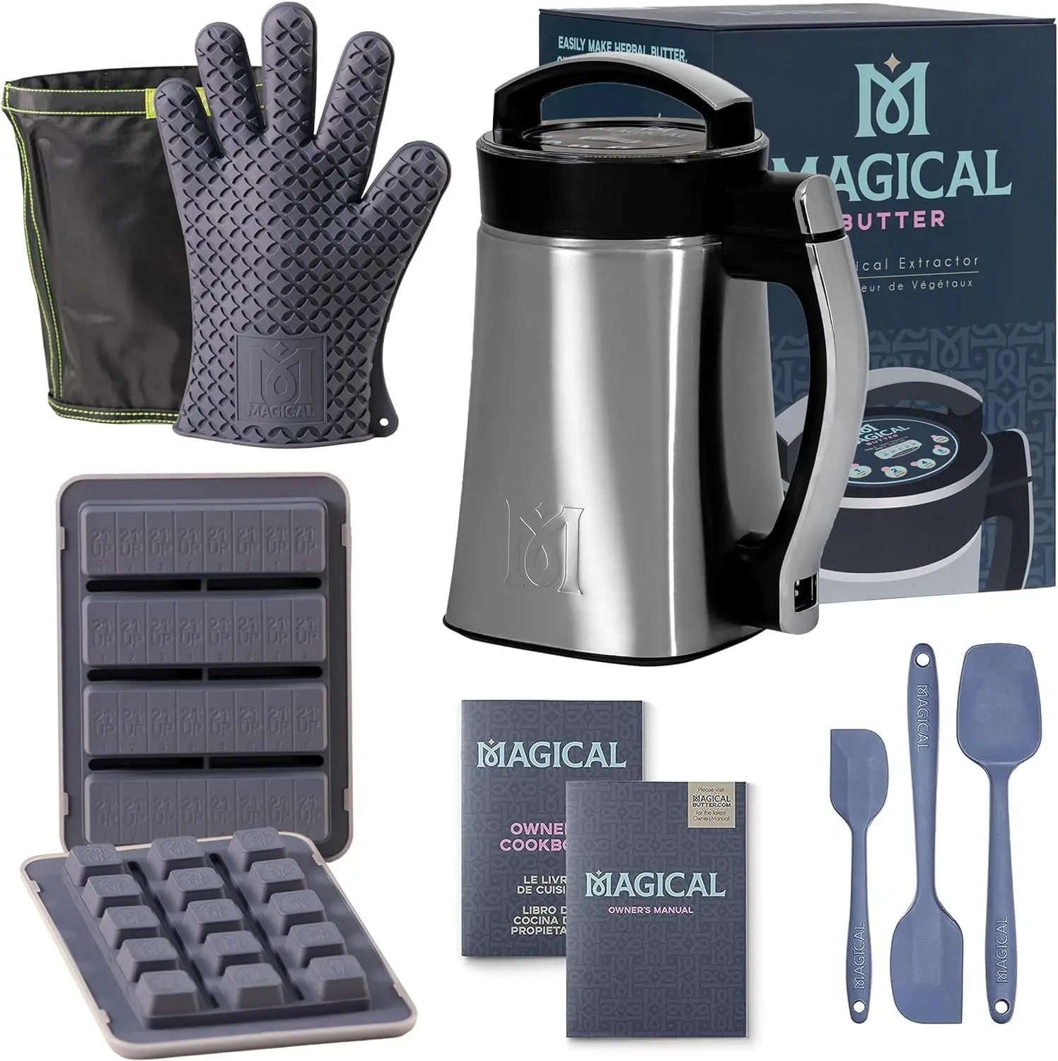 

Machine MB2E Botanical Extractor Kitchen Bundle with Magical Butter official 7 page Cookbook and Accessories