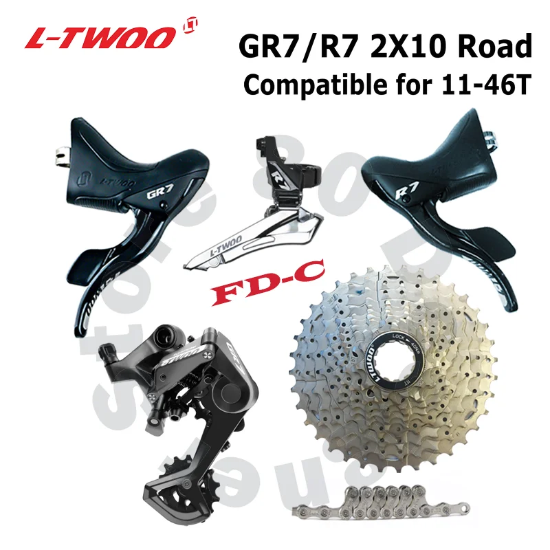 LTWOO GR7 10S R7 2x10v, 20s Road Groupset R/L brake Shifter Rear Derailleurs FD 10v Cassette 10s Chain gravel bike Cyclo-Cross