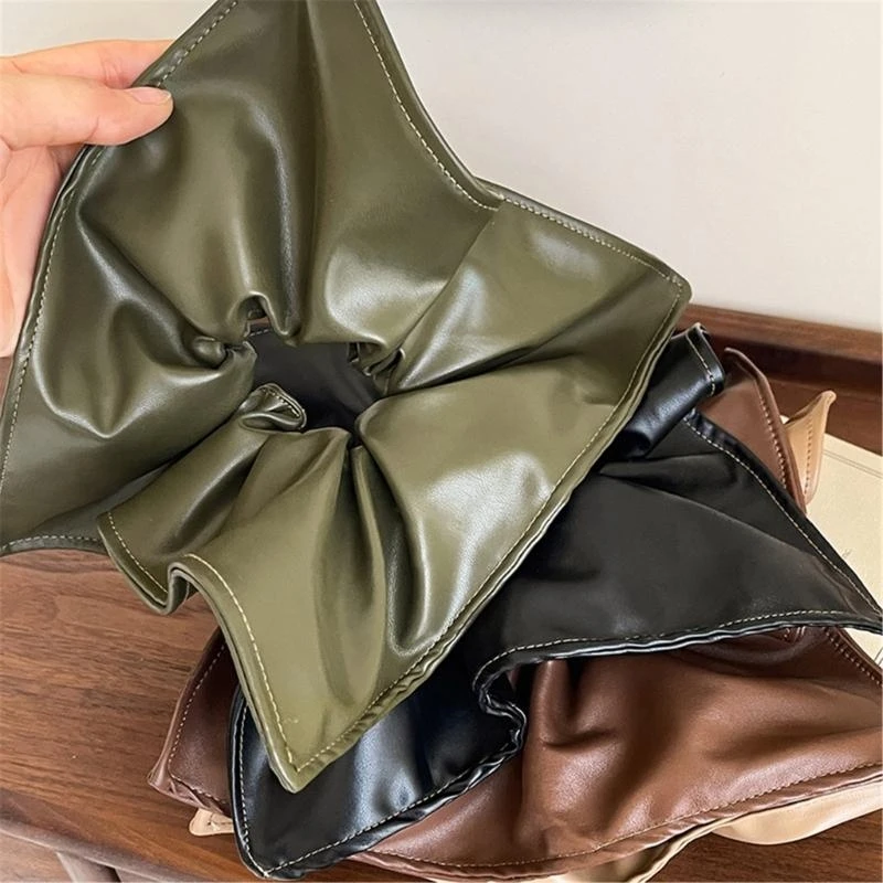 Q39C scrunchies pu pu lustrous للشباب البالغين المراهقين الأزياء حبل حبل الحبل حامل الشعر hairtie لأي ملابس لحفل الشعر decors