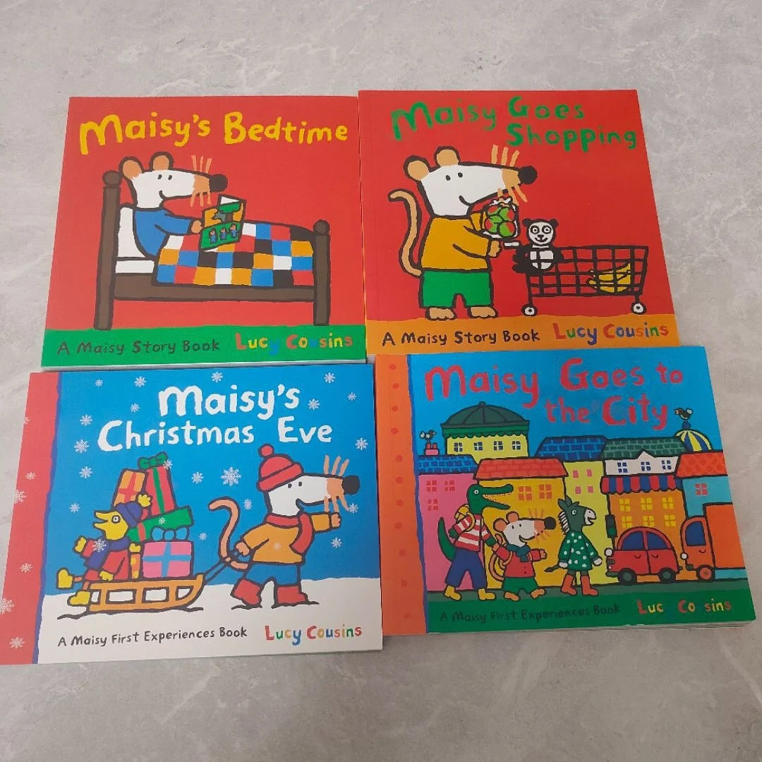 

4 книги/набор Maisy Mouse Wave, английские книги с картинками для детей, книги для изучения английского чтения для детей 5-8 лет