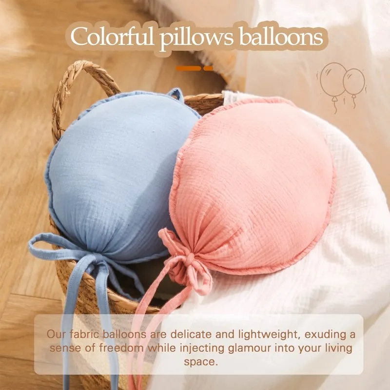 Baby Colorful Cotton Hat Handmade Cloth Balloon Pillow Props for Newborn Photography Balloon for Child Birthday Party Decoration