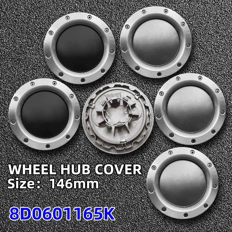 

4pcs 146mm 8D0601165K Grey Black Wheel Center Hub Caps Rim Caps Emblems Badge logo for audi Quattro TT A2 A3 A4 A8 S6 Q5 Q7 RS6