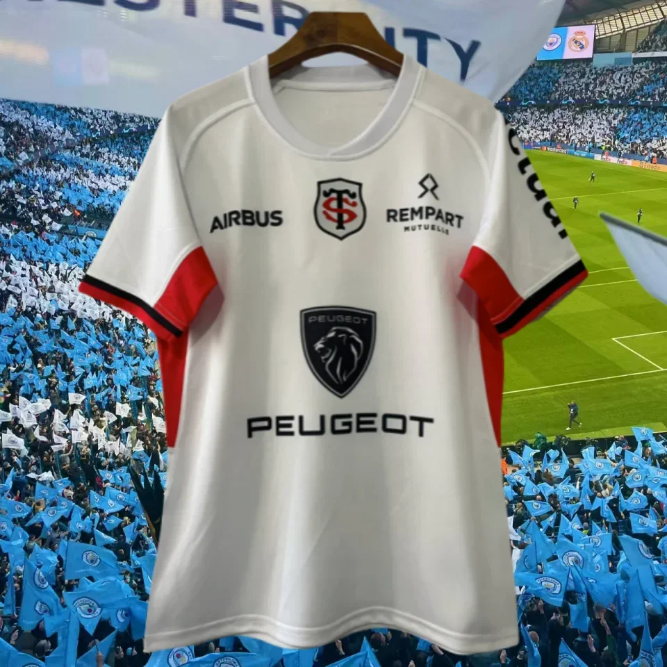 Moto Toulouse Stadium Rugby-Trikot, Herren-Outdoor-Sport, lässiges T-Shirt, bequem, schnell trocknend, kurzärmelig, für Kinder 2025,