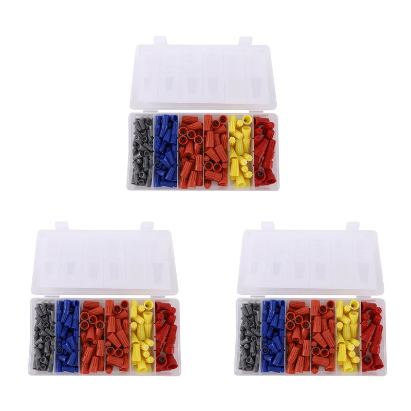 BHTS-540Pcs Electrical Wire Connectors Screw Terminals, Easy Twist On Connector Kit With Spring Insterted Wire Nuts Cap