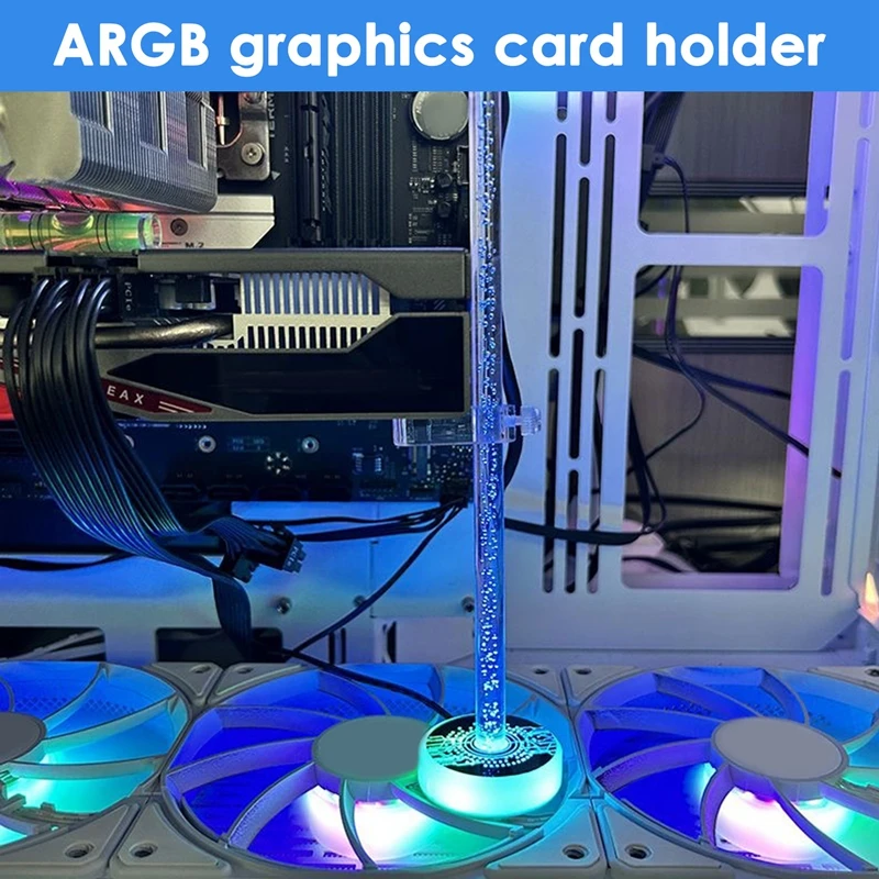 A27Q-ARGB Graphics Card Bracket RGB Vertical Support 5V 3PIN Desktop Computer Graphics Card GPU Holder Height Adjustable