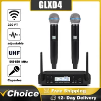 Sistema con micrófono inalámbrico UHF profesional de 2 canales GLXD4 GLXD GLXD24 karaoke hogar KTV actuaciones de fiesta micrófono dinámico
