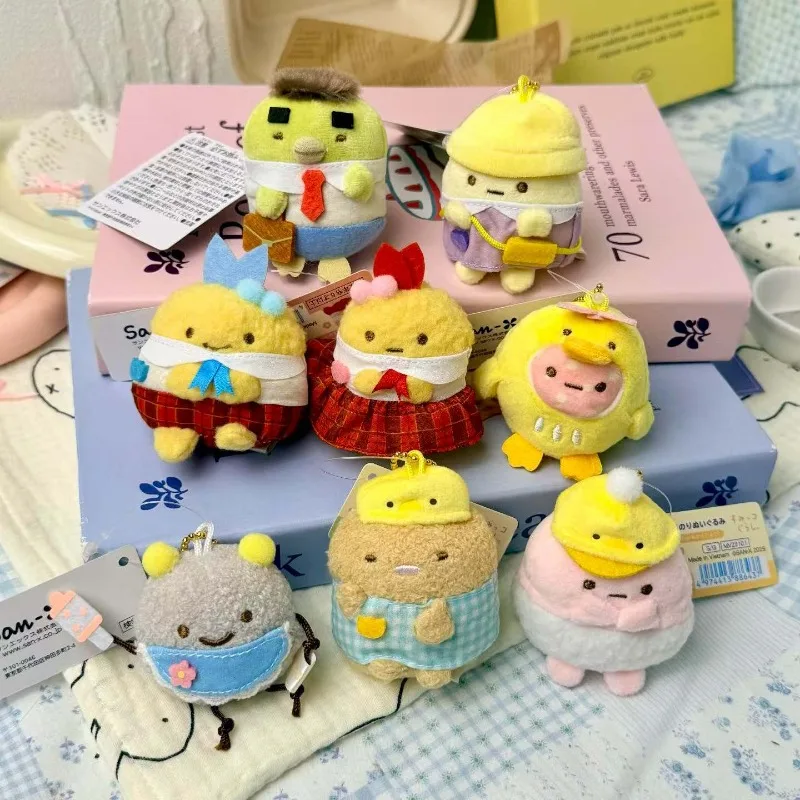NOWE 6CM Pluszowe Breloczki z Serii Anime Sumikkogurashi dla Przedszkolaków, Strój Mundurek, Pluszowa Zabawka Sumikko Gurashi, Mała Zawieszka
