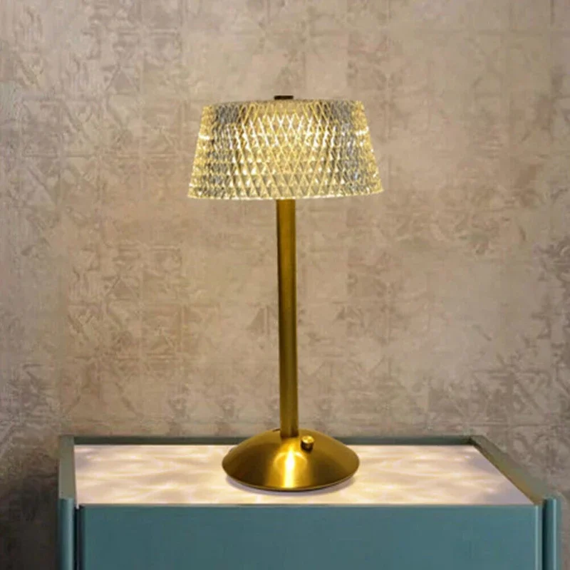 

Acrylic Table Lamp Stepless Dimming LED Night Light with USB Cable for Kids Nursery Bedroom Nightstand
