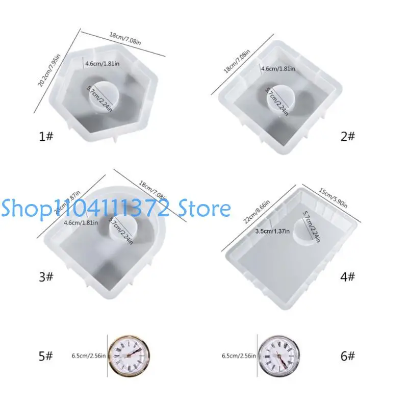 P9FE Bookend Tischuhr Harzform hexagonal quadratische ovale rechteckige Silikonform zur Konservierung von Blumen DIY – Detail 6