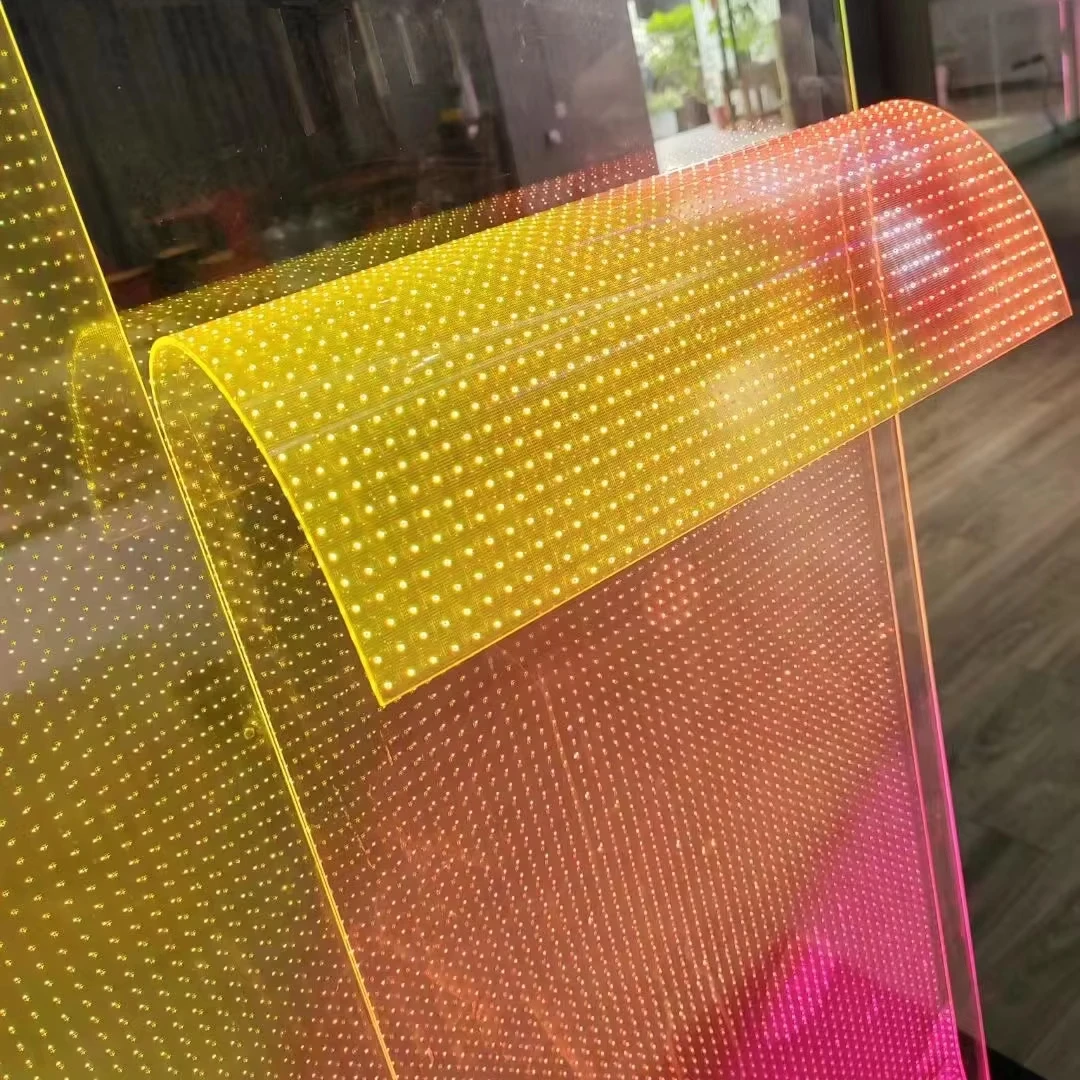 P3.91 P7.81 Flexible Transparent LED Film Screen Ultra Thin Self Adhesive Glass Window Display for Indoor Advertising Wall - view 2