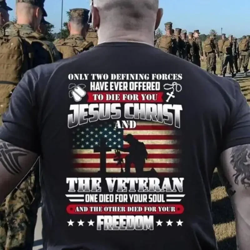 God Jesus Christ Die For Your Soul Veterans Freedom T Shirt S 5XL