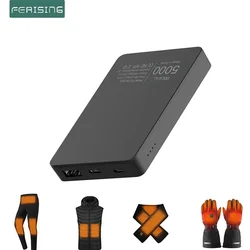 FERISING-Power Bank for Heated Vest, Scarf, Gloves, Socks, Belt, 5000mAh, Portable Charge for Heated Clothing External Battery