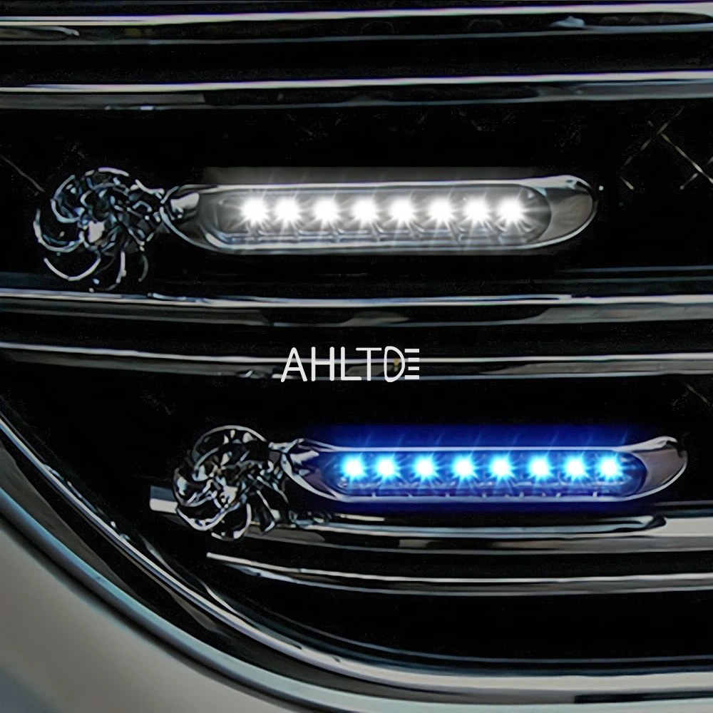 2pcs Wind Powered Car DayTime Running Lights 8LED Rotation Fan Daylight No Need External Power Auto Decorative fog Lamp DRL Led