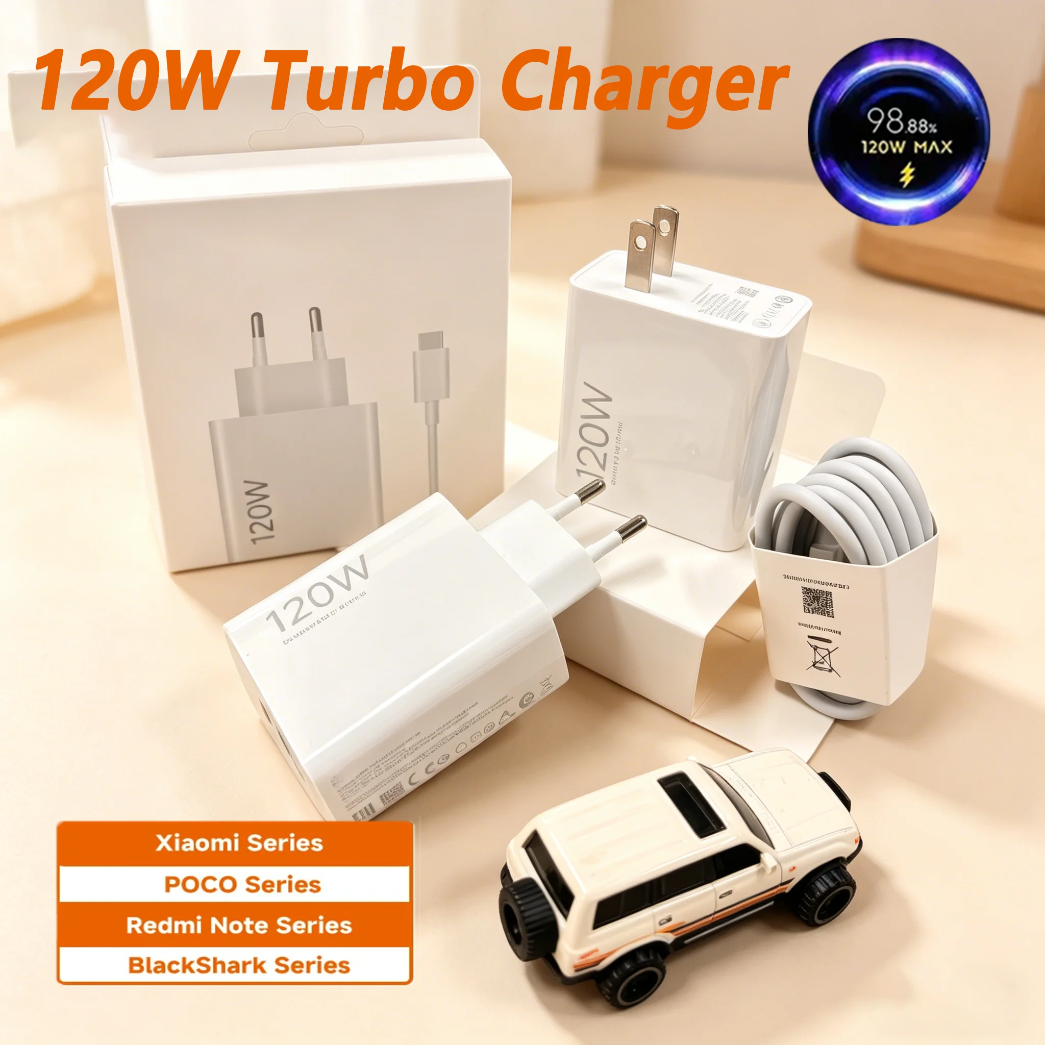FOR Xiaomi 120W Turbo Charger Adapter Hypercharge for Redmi Mi 14 13T 13 12T T Pro EU/US Compatible