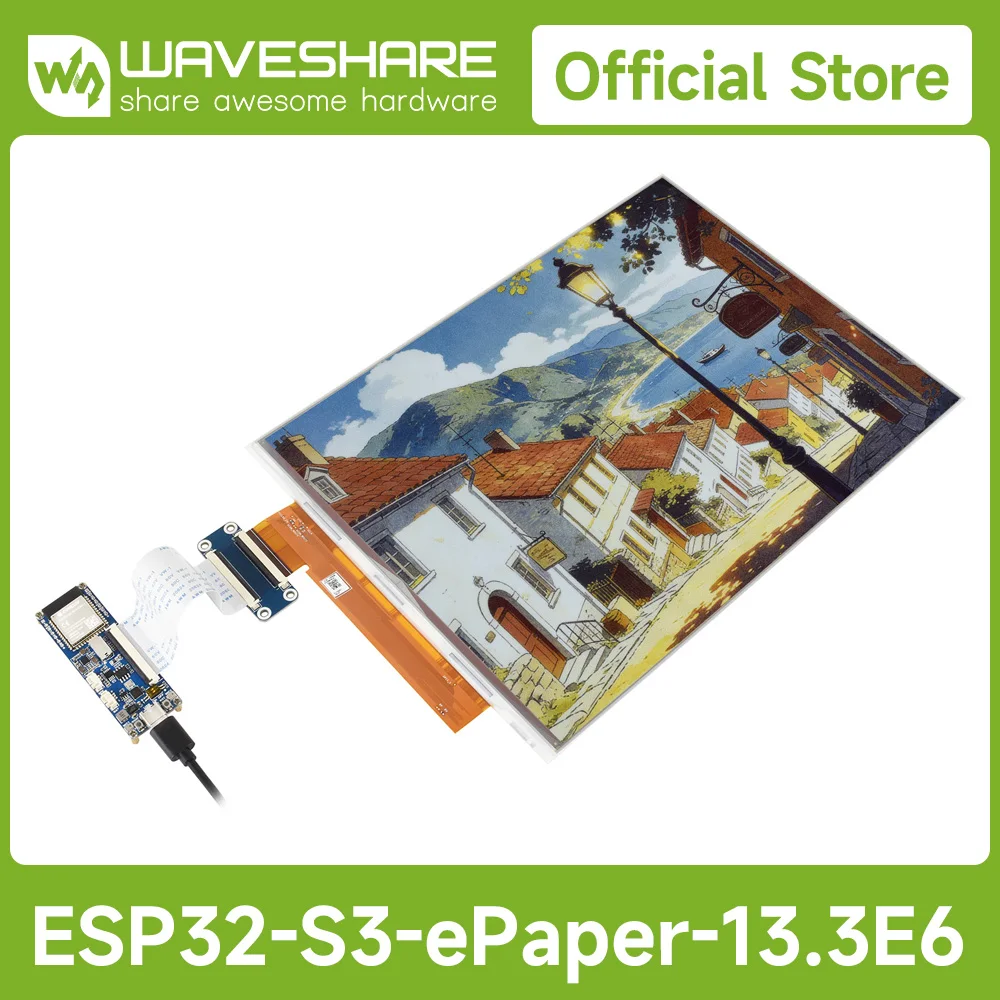 Pantalla de Papel Electrónico a Todo Color Waveshare de 13.3 Pulgadas con Placa Controladora de Papel Electrónico ESP32-S3, Adopta la Tecnología E Ink Spectra 6 (E6)