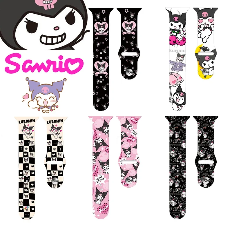 Sanrio Kuromi cinturino in Silicone carino per cinturino Apple Watch 38/40/41/42/44/45/49mm IWatch Apple Watch 8 7 6 5 SE braccialetto Anime regali