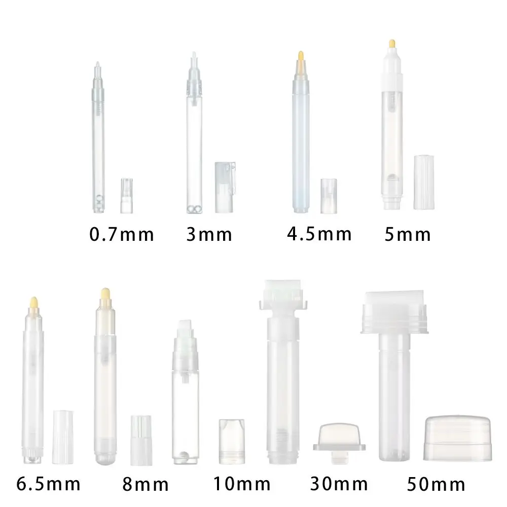 Stylos graffiti africains les plus récents, accessoires de stylo de peinture en plastique, marqueur liquide, tube baril, 0.7mm, 3mm, 4.5mm, 5mm, 6.5mm, 8mm, 10mm, 30mm, 50mm