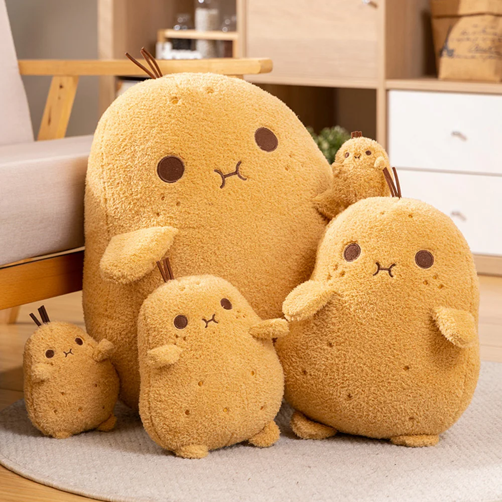 Cartoon Small Eyes Potato Plush Toys Stuffed Funny Brown Food Squishy Pillow Plushie Back Support Cushion Kids Birthday Gifts