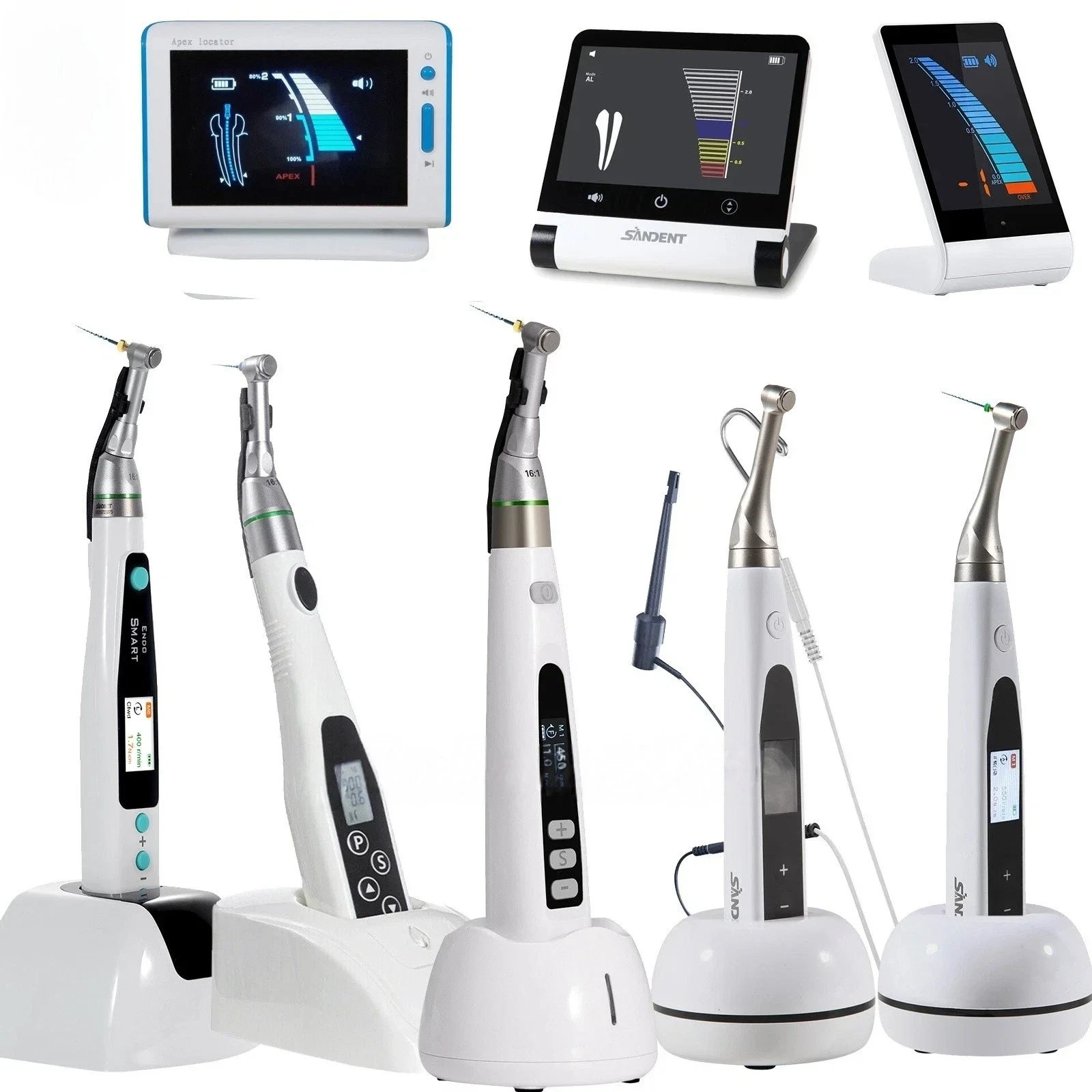 

Dental Cordless Wireless LED Endo Motor 16:1 Handpiece /Apex Locator Root Canal Finder For Woodpecker