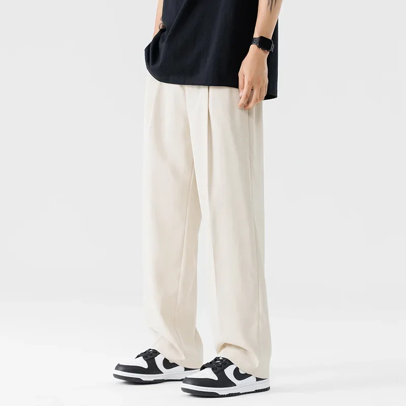 

Summer New Men Suit Pants Slim Fit Casual Pant Korean Solid Business Trousers Straight Social Elegant Pants Y2k Japan Streetwear