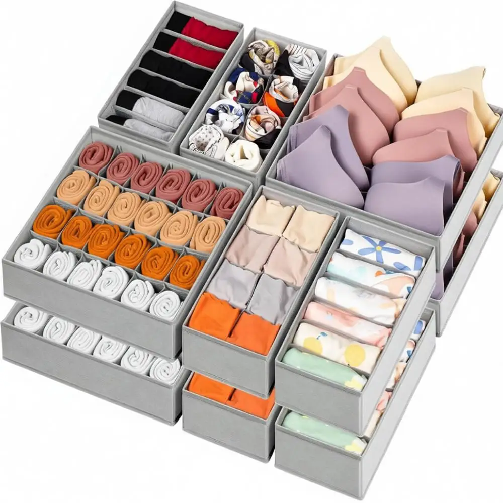 

Органайзер для носков и нижнего белья, органайзер для одежды на 96 ячеек, тканевые контейнеры для хранения, разделители для шкафа в детской/спальне