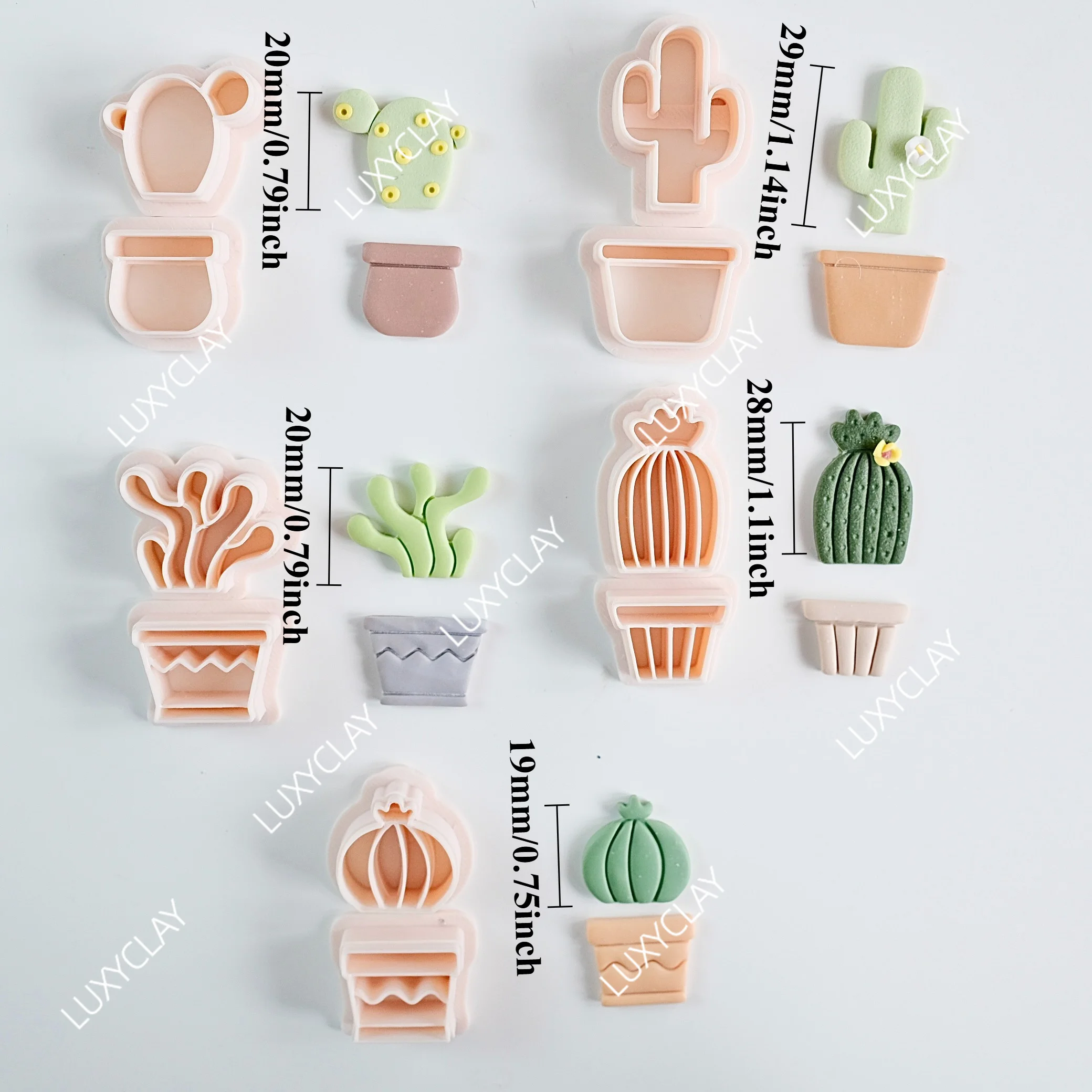 10pcs Cactus & Flowerpot Polym - Tassel Earrings Boho recension och pris