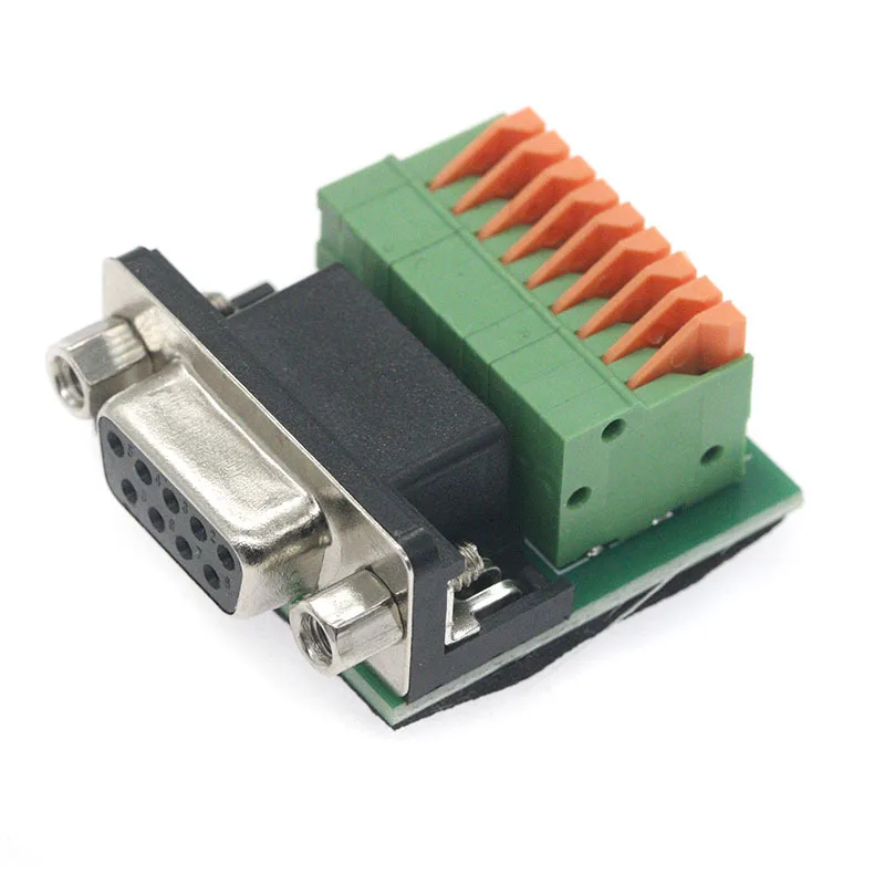 DB9 Male DB9 Female To RS485 RS422 9PIN Solder Free Quick Connect Terminal Adapter