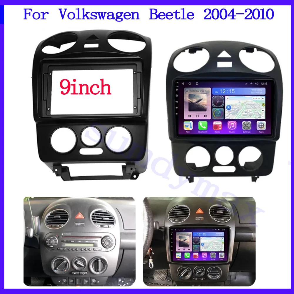 

9 inch android Car dvd gps ABS Plastic Fascias For VOLKSWAGEN Beetle 2004-2010 car panel 1din big Screen Dask Kit Fascia Frame