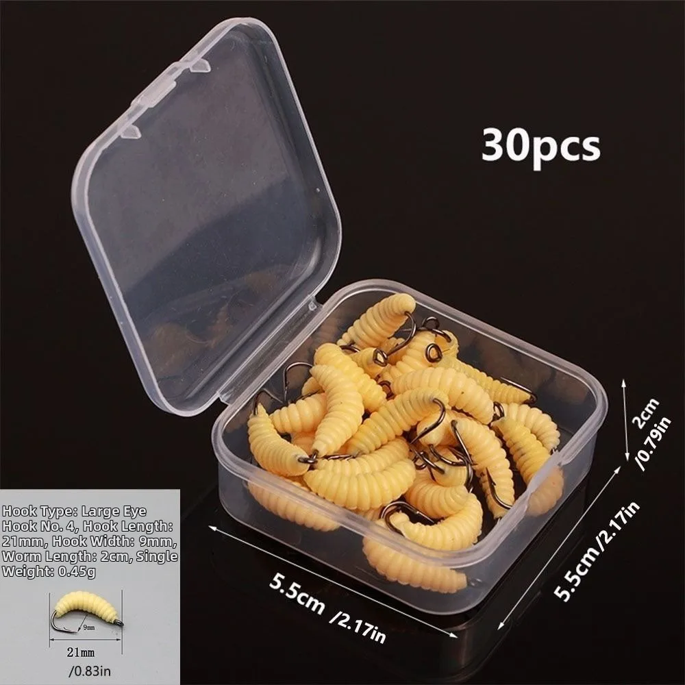 เหยื่อตกปลาแบบจำลองแมลงสาบ 30 ชิ้น/กล่อง แข็งแรง ทนทาน ดีไซน์สมจริง วัสดุอ่อนนุ่ม เหยื่อตกปลาแบบหนอนแมลงสาบขนาดเล็ก