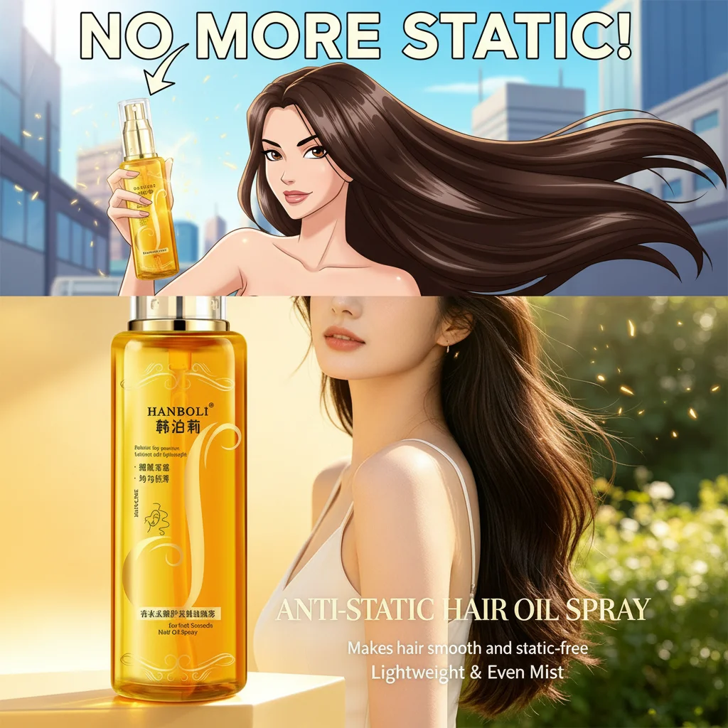 Tiefenwirksames pflegendes Haaröl-Spray kann Glanz steigern und die Haarreparatur sowie die Wiederherstellung von geschädigtem Haar verbessern. Duftendes Haaröl-Spray.
