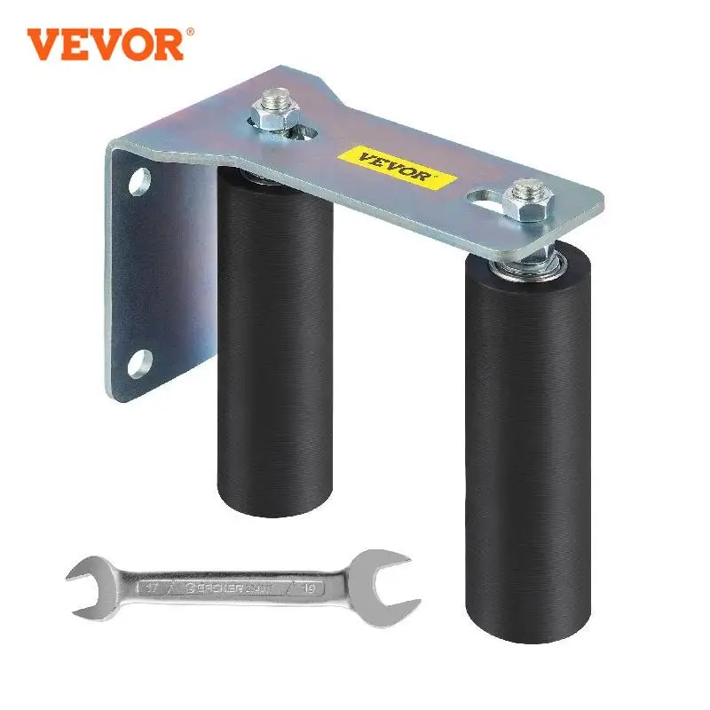 

VEVOR Gate Roller Guide Sliding Gate Guide w/90° Adjustable Bracket 3”Black Heavy-Duty Nylon Roller For Installed Indoor Ground
