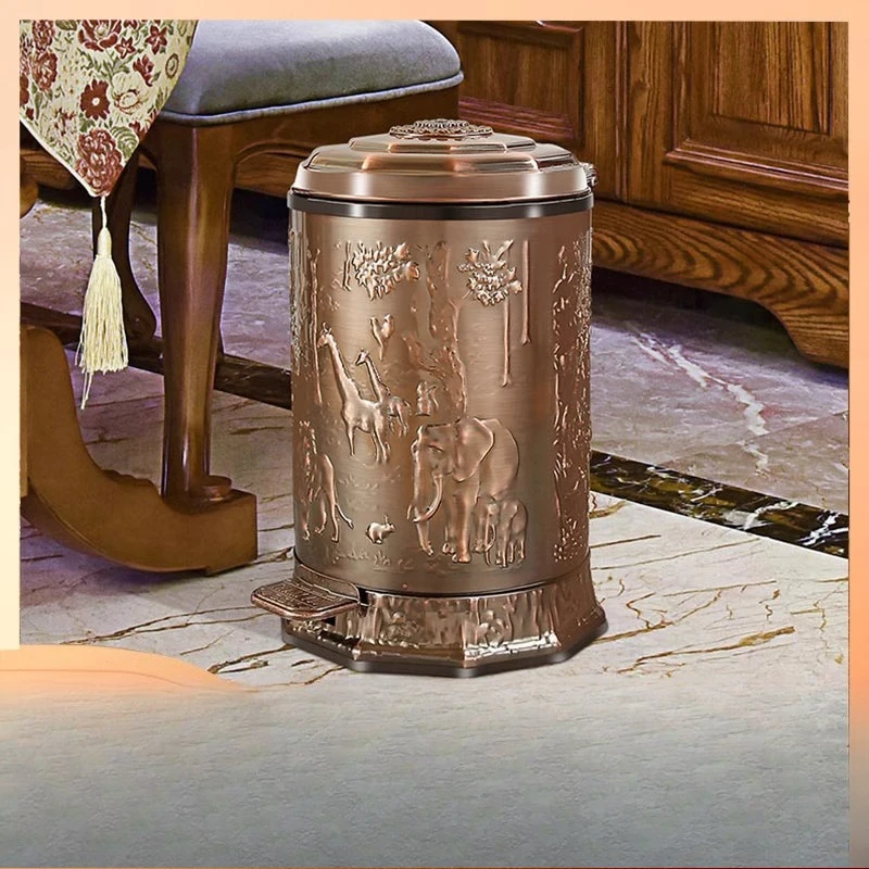 Medieval retro household trash can high value American luxury living room bathroom toilet bedroom kitchen