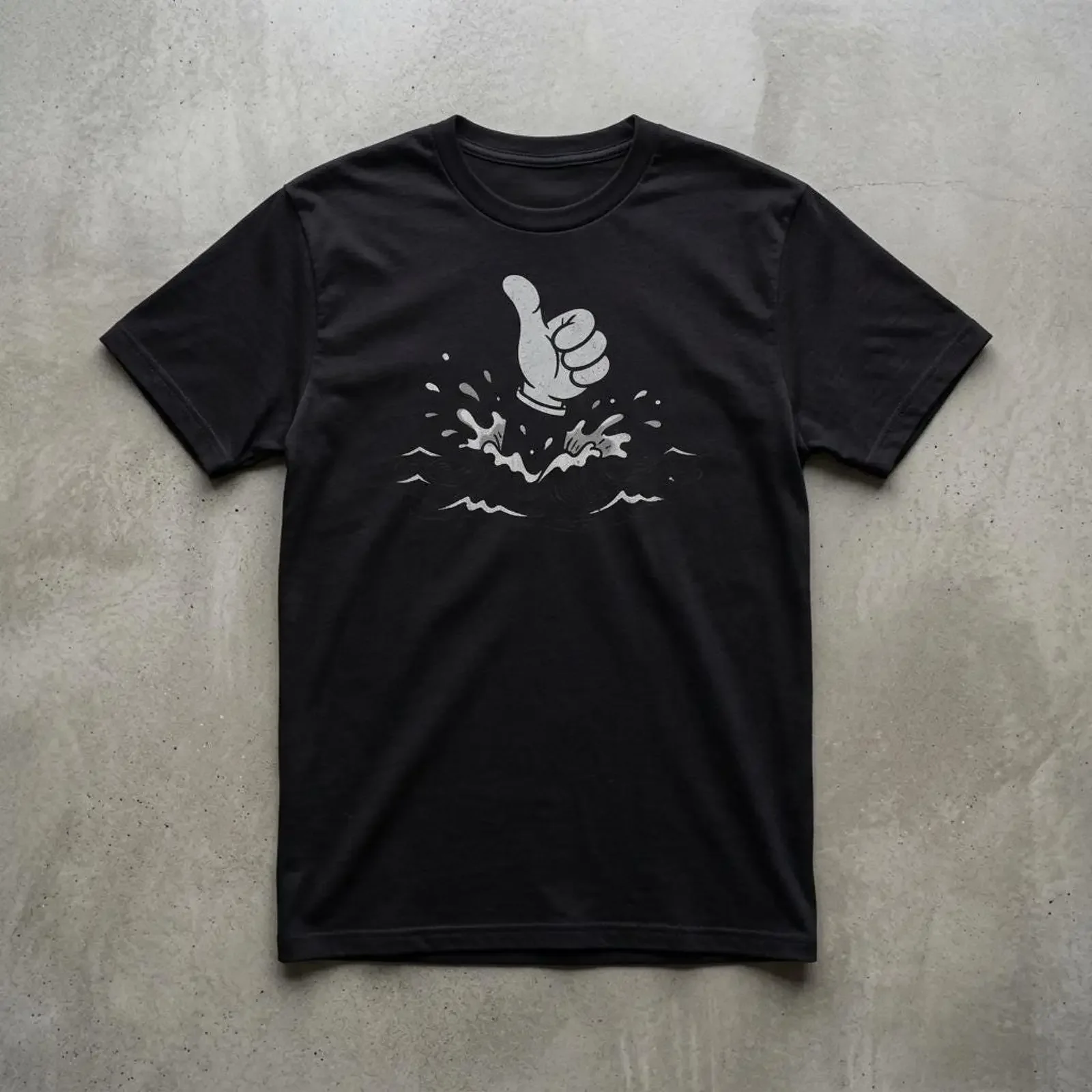 I amp 39 m Fine Drowning Thumbs Up T Shirt Retro Cartoon Sarcastic Humor vintage Washed streetwear Breathable Stylish Casual