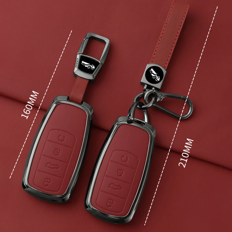 Zinc Alloy Leather Car Key Case Cover Shell for Chery Tiggo 8 Pro Tiggo 8plus New Arrizo 5 Plus 7pro Auto Interior Accessories