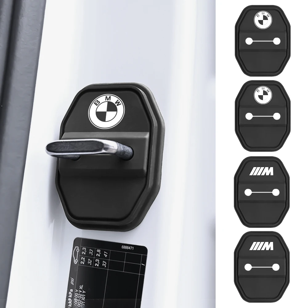4PCS Silicone Car Door Lock Buckle Protector Cover for BMW M5 E90 E91 E92 X1 X2 X3 X4 F07 F10 F15 F16 F20 F25 G30 G20 E30 F48