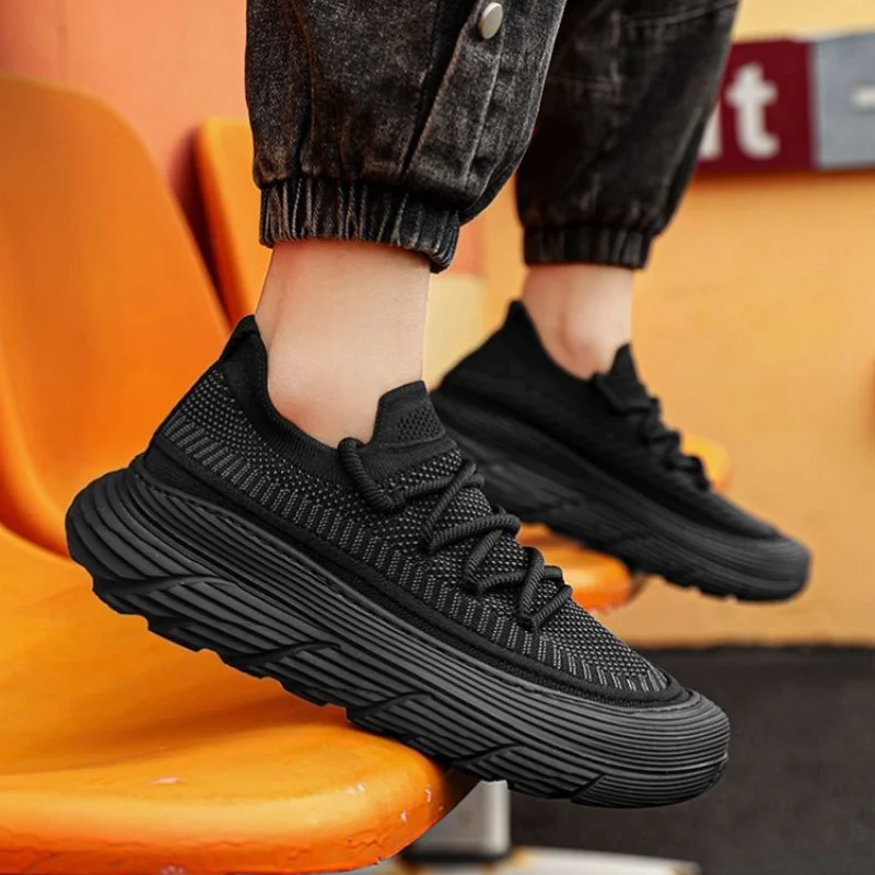 Male Shoes Lightweight Men\'s Casual Sneakers Thick Platform Mesh Trend 2024 Gym Original Deals Outdoor On Sale Breathable Wide