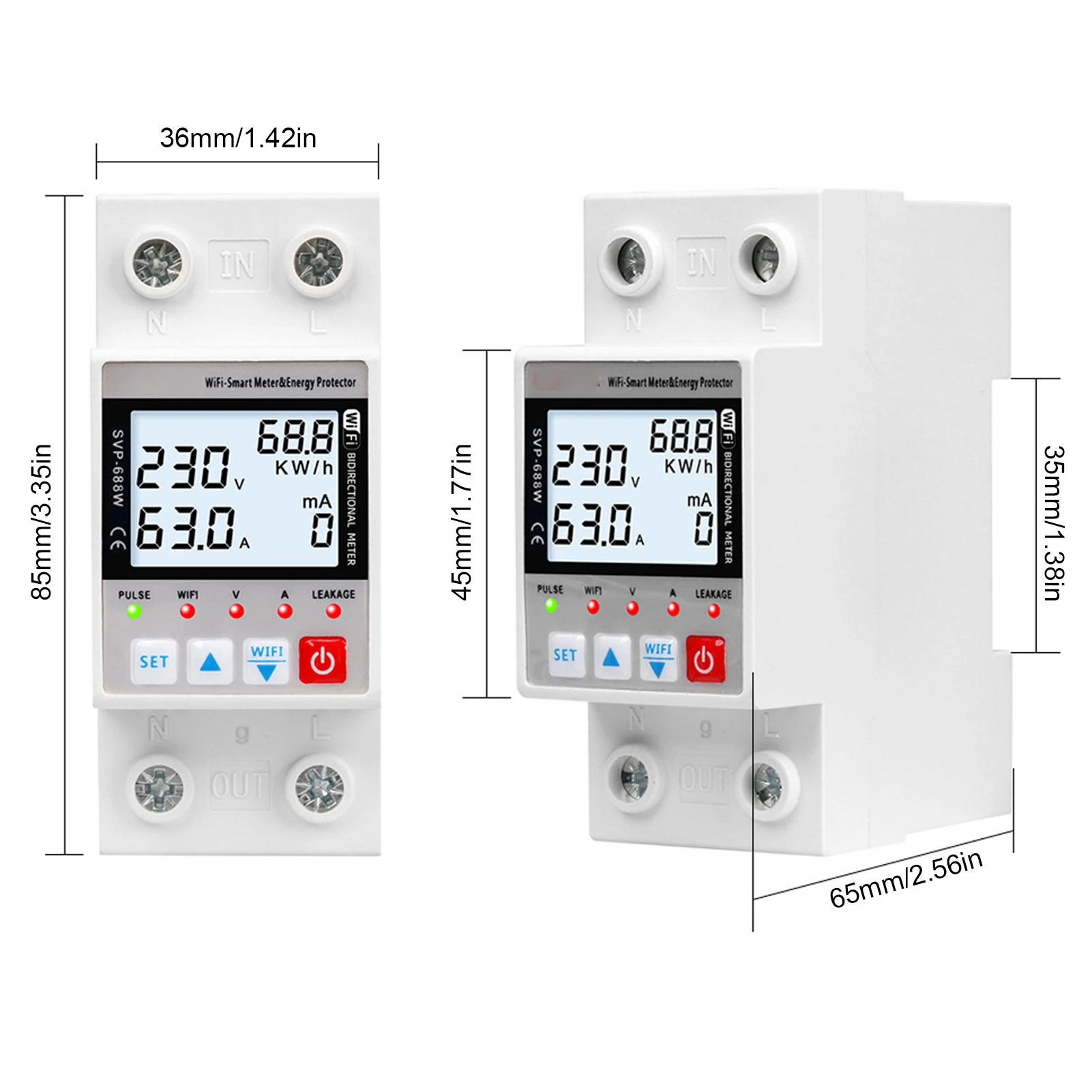 أكثر من تحت الجهد حامي أكثر من تحت الجهد حامي واي فاي المراقبة عن بعد الجهد الحالي جهاز الحماية مع القياس